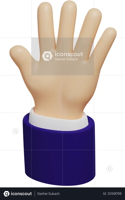 Hello Hand Gesture  3D Illustration