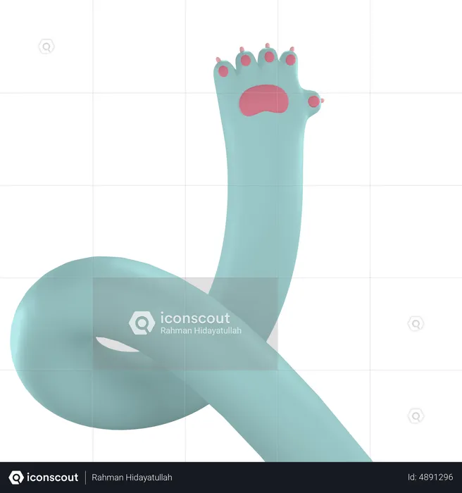 Hello Paw Hand Gesture  3D Icon