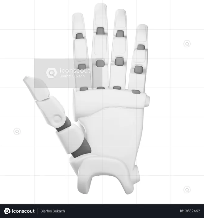 Hello Robot hand  3D Illustration