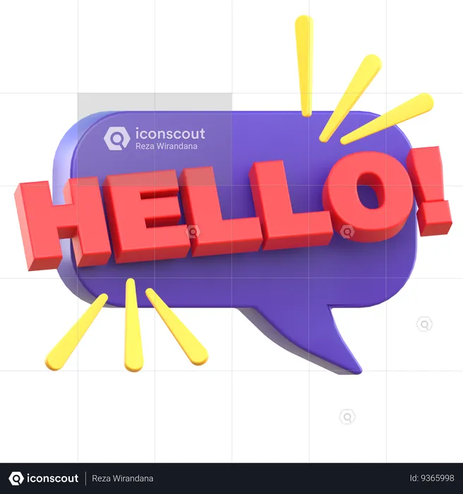 Hello Sticker  3D Icon