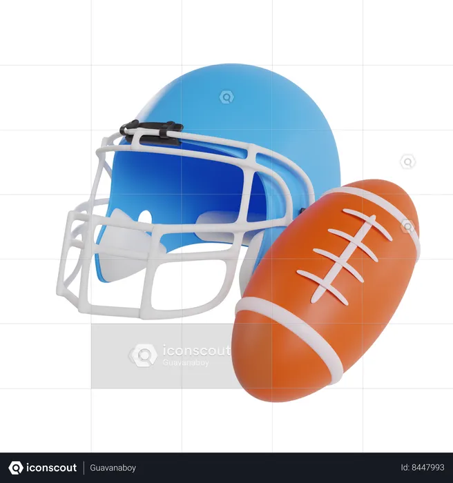 Helmet and ball  3D Icon