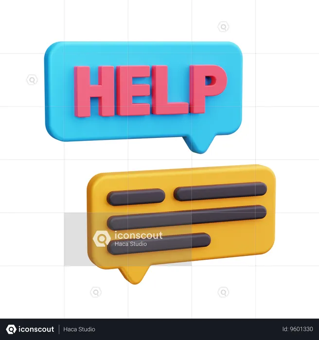 Help Message  3D Icon