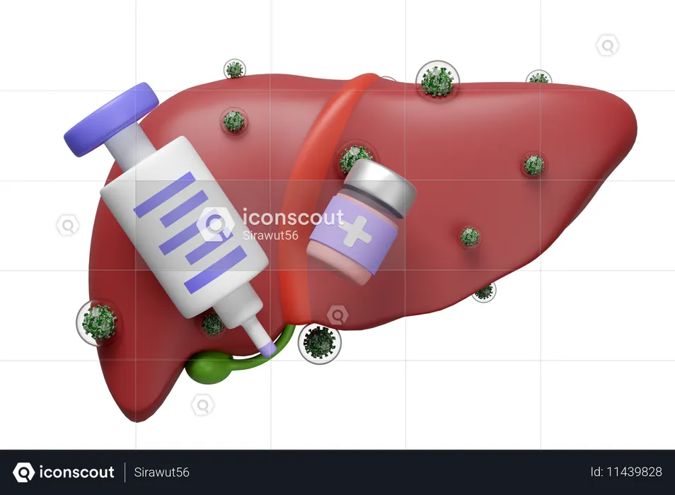Hepatitis Virus Infection  3D Icon