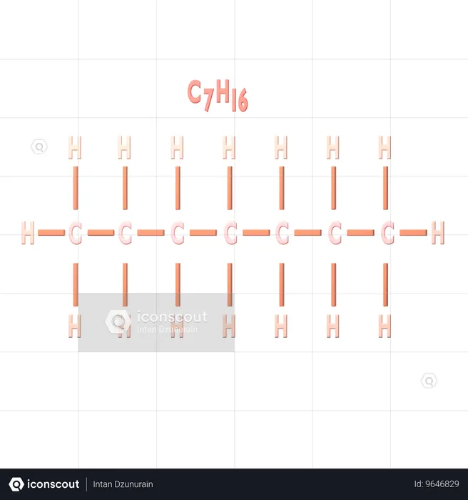 Heptane  3D Icon