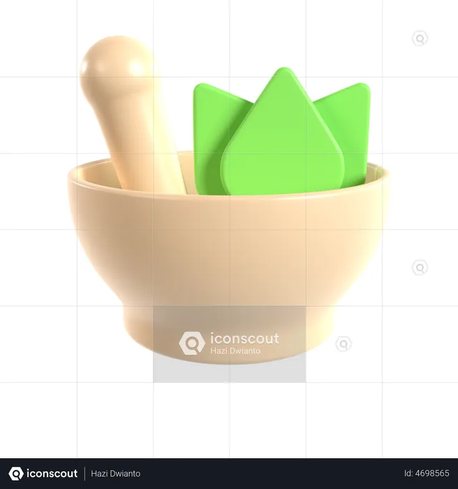 Herbal Bowl  3D Illustration