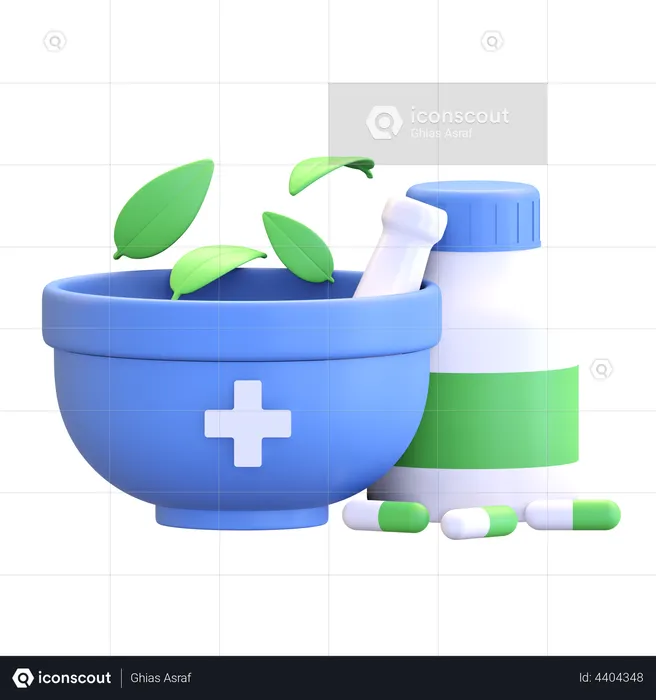 Herbal Medicine  3D Illustration