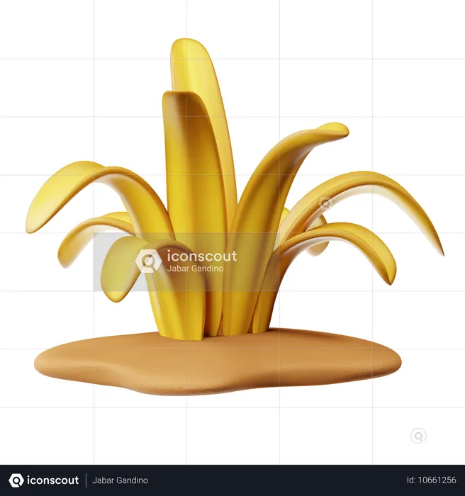 Herbe jaunissante  3D Icon