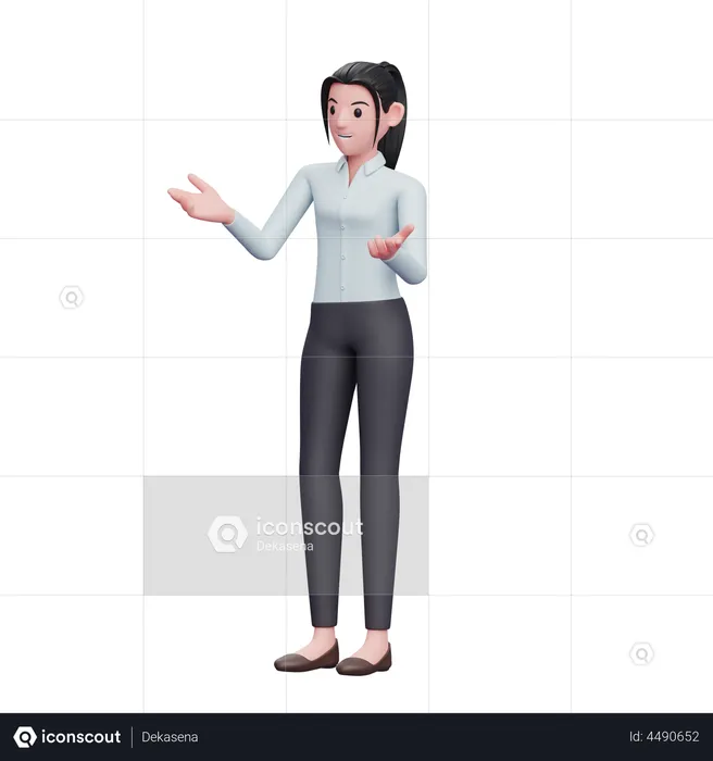 Mujer de negocios hablando  3D Illustration