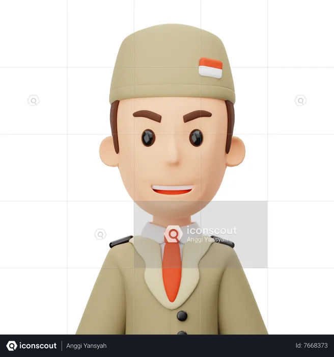 Héroe indonesio masculino  3D Icon