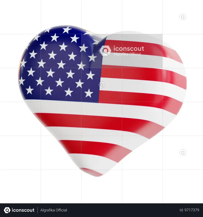 Herz Ballon amerikanisch  3D Icon