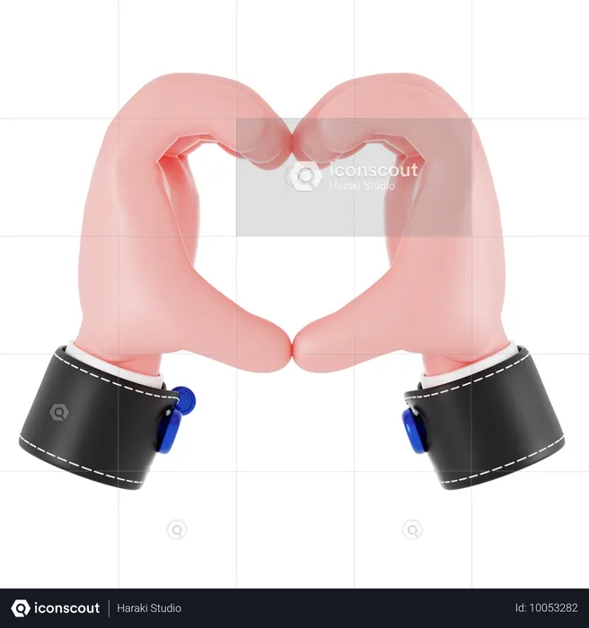 Herz-Hand-Geste  3D Icon
