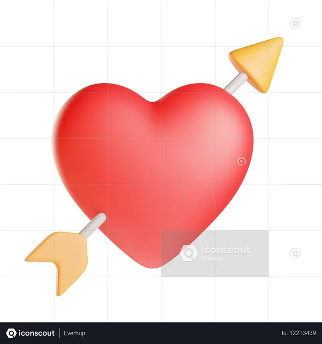 Herz mit Pfeil  3D Icon