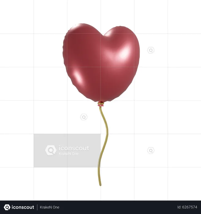 Herzförmiger Ballon  3D Icon