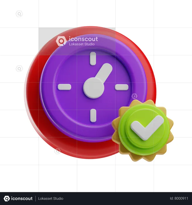 Heure approuvée  3D Icon