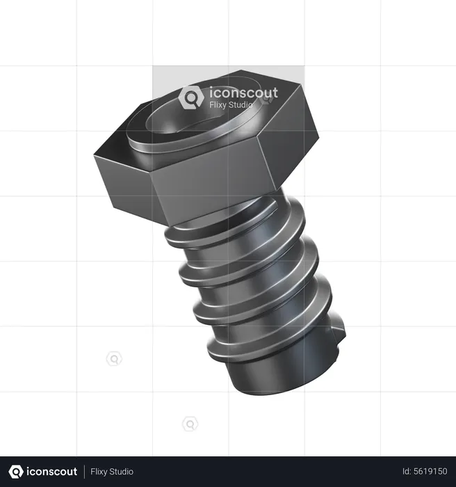 Hex Bolt  3D Icon