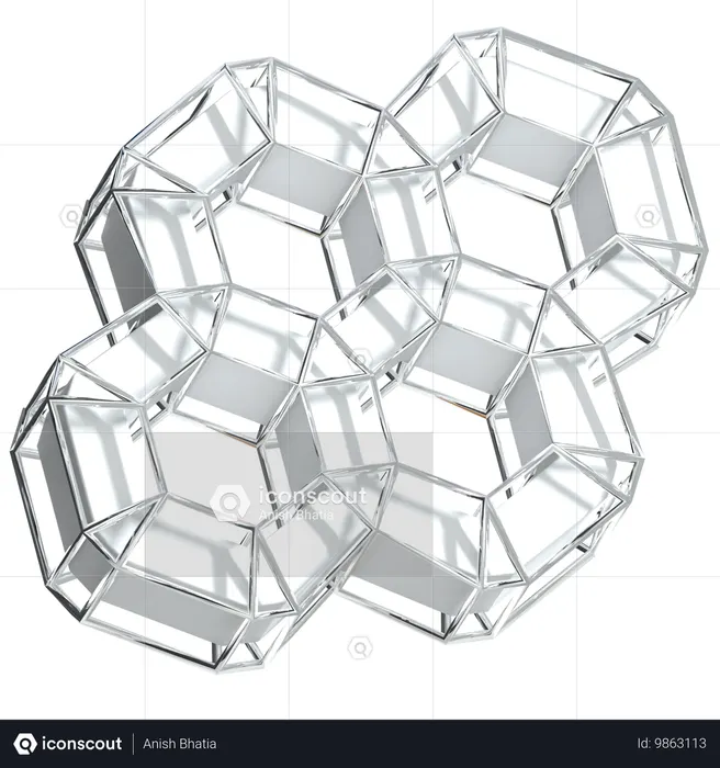 Hexagon Abstract Shape  3D Icon