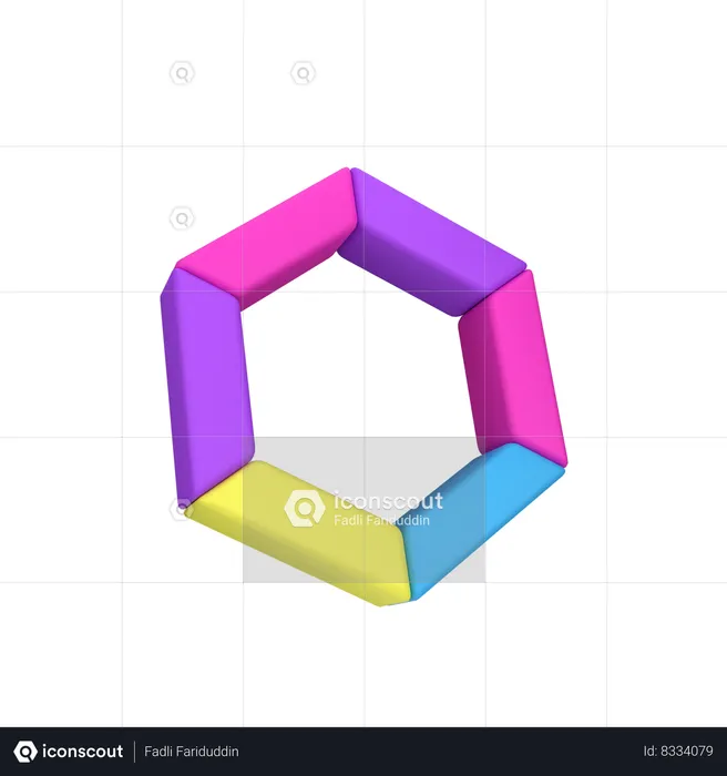 Hexagon Chart  3D Icon