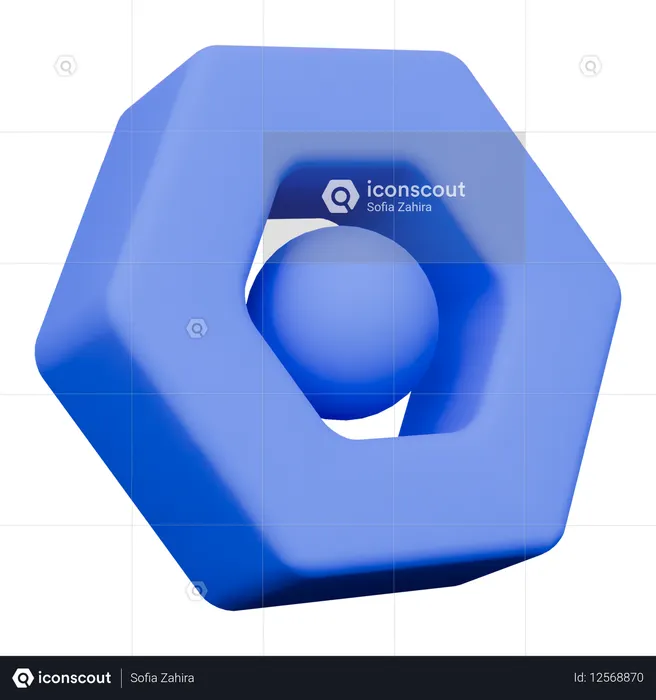 Hexagon Shape  3D Icon