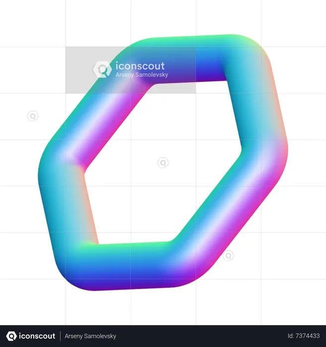 Hexagon Shape  3D Icon