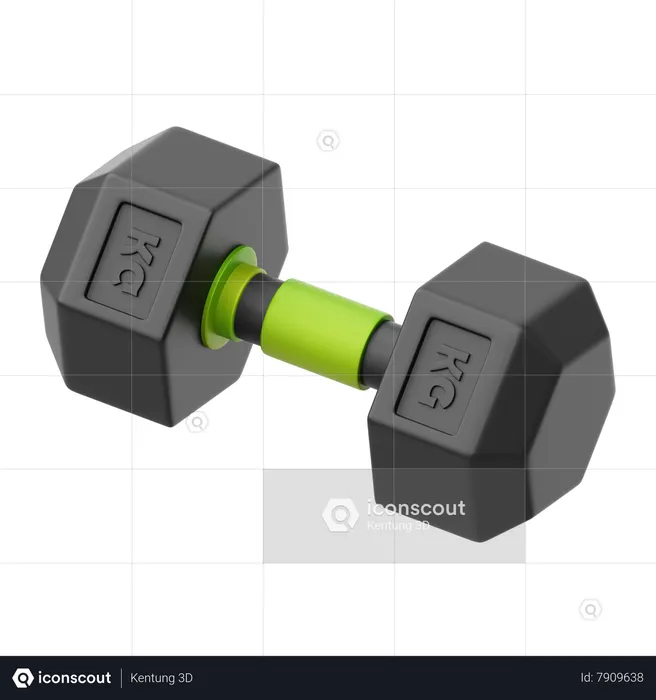 Hexagonal Dumbbell  3D Icon