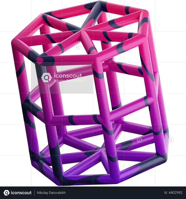 Hexagonal Prism  3D Illustration