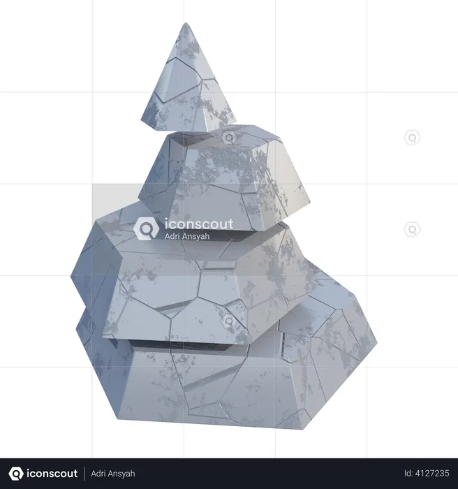 Hexagonal Pyramid  3D Illustration