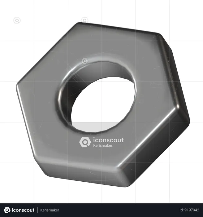 Metal hexagonal  3D Icon