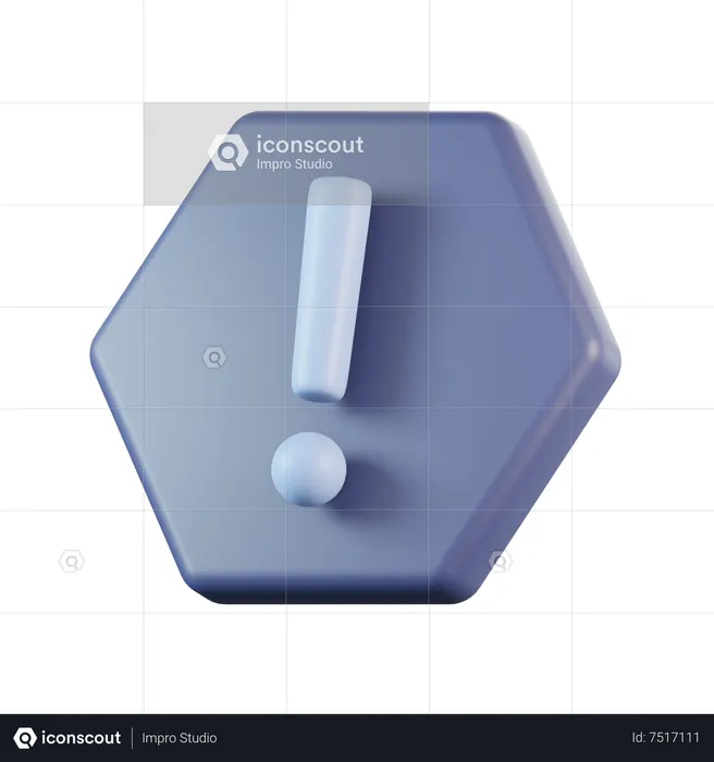 Sinal de exclamação hexagonal  3D Icon