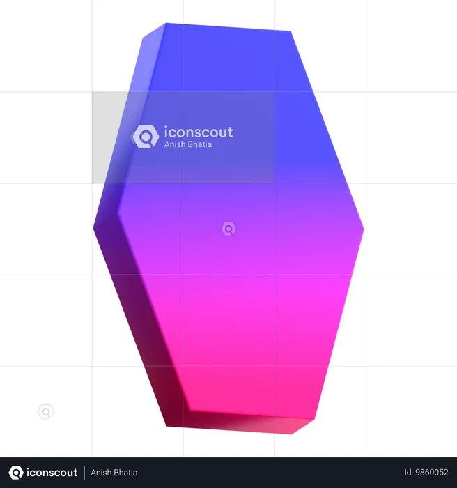 Hexágono vertical  3D Icon