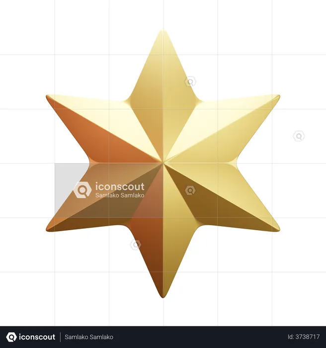 Hexagram Star  3D Illustration