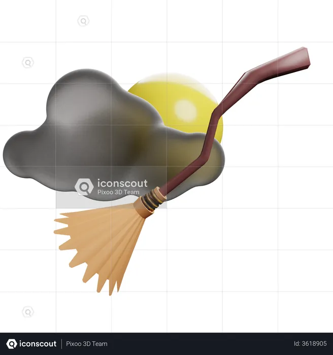 Hexenbesen  3D Illustration