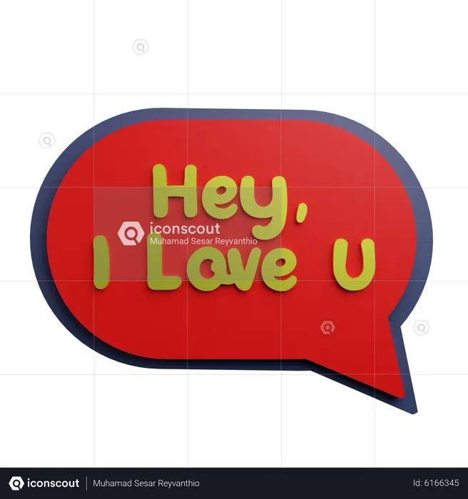 Hey I Love You Chat  3D Sticker