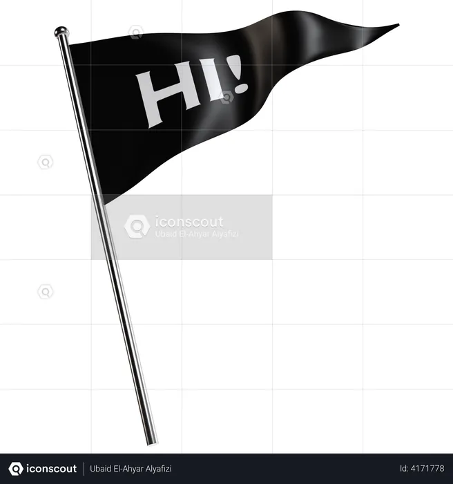 Hi Flag  3D Illustration