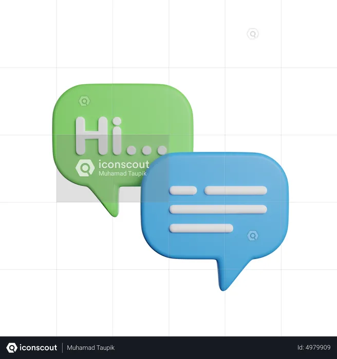 Hi Message  3D Icon