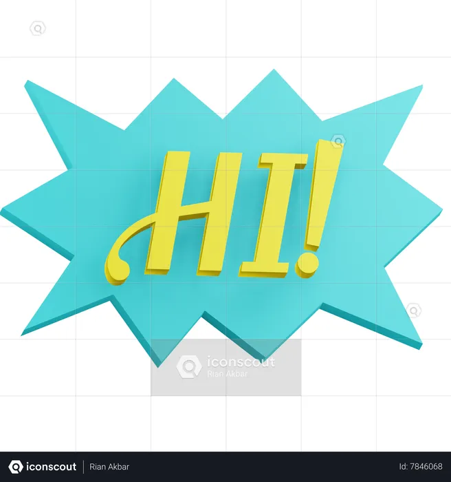 Hi Sticker  3D Icon
