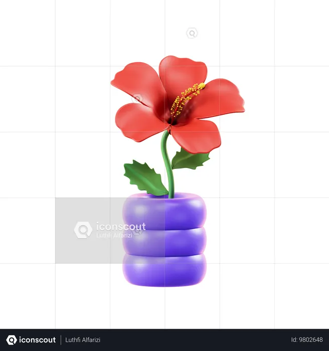 Hibisco  3D Icon