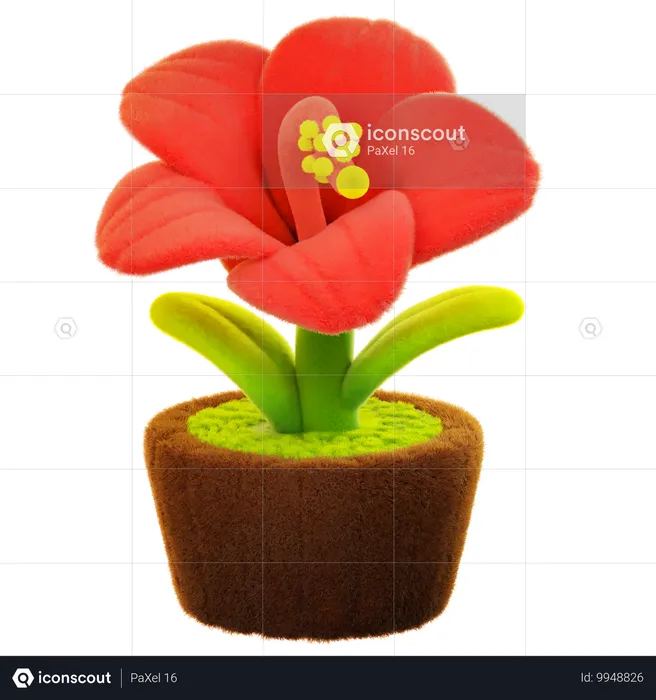 Hibiscus Flower  3D Icon