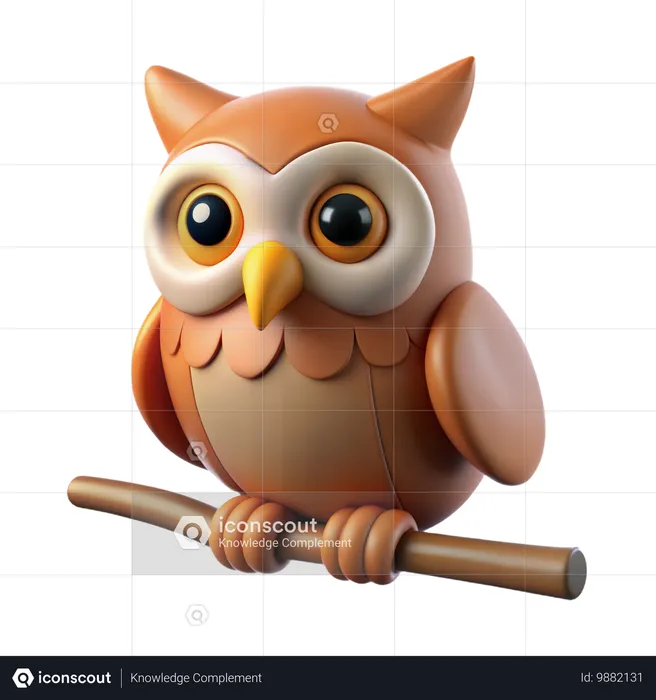 Hibou perché  3D Icon