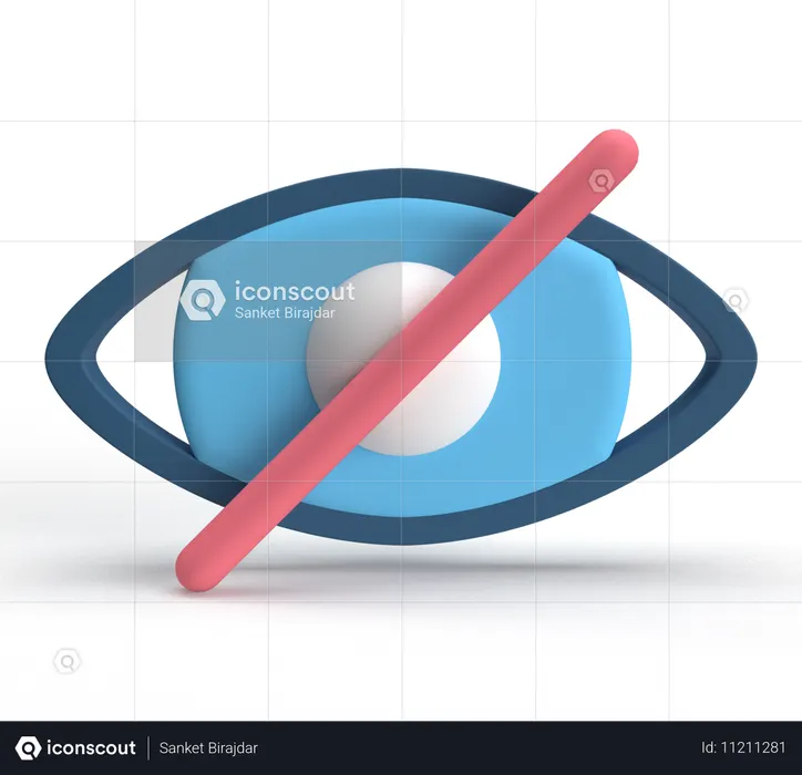 隠れる  3D Icon