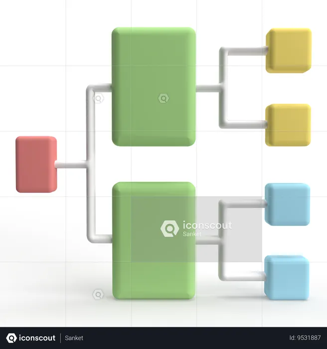 Hierarchical Structure  3D Icon