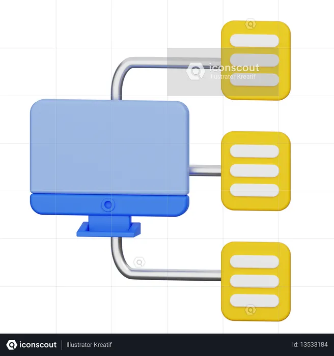 Hierarchical Structure  3D Icon