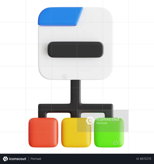 Hiérarchie d'attribution des tâches  3D Icon