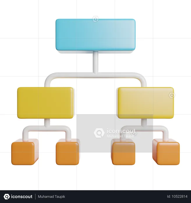 Hierarchische Struktur  3D Icon