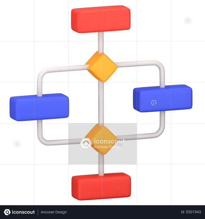 Hierarchy Chart 3D Icon download in PNG, OBJ or Blend format