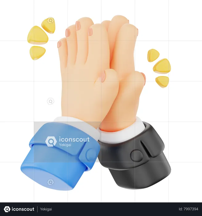 High Five Hand Gesture  3D Icon