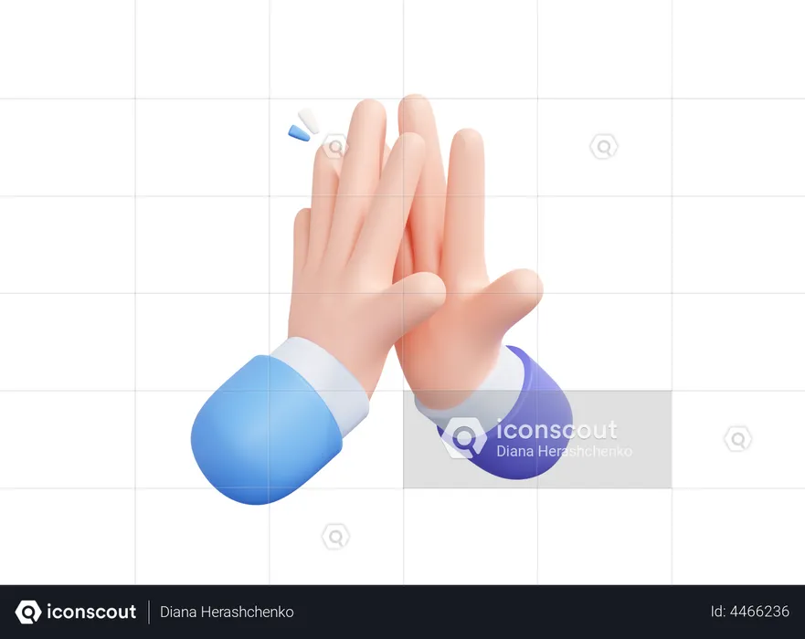 High Five Hand Gesture  3D Illustration