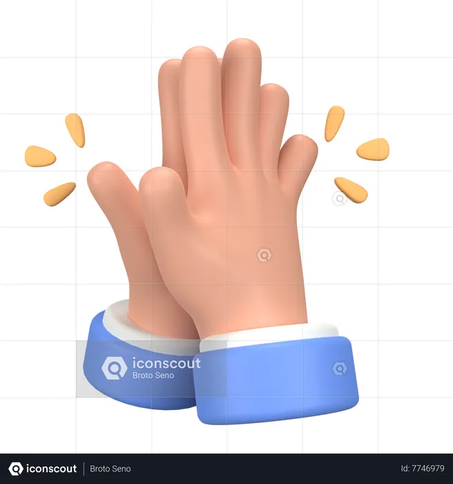 High Five Hand Gesture Emoji 3D Icon
