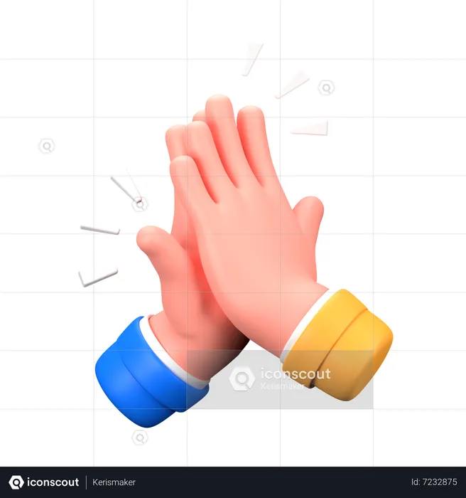 High Five-Geste mit der Hand  3D Icon