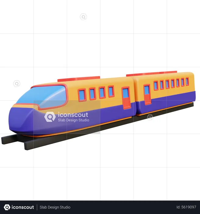 High Speed Train  3D Icon