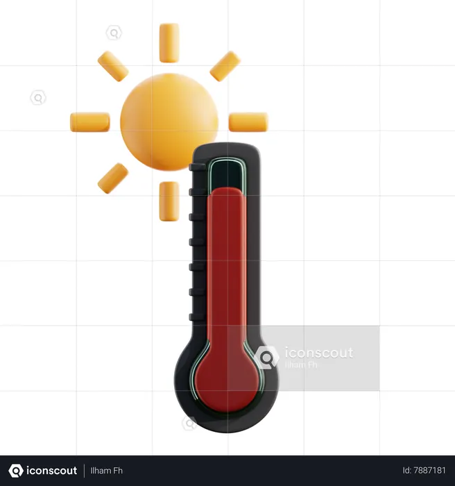 High Temperature  3D Icon